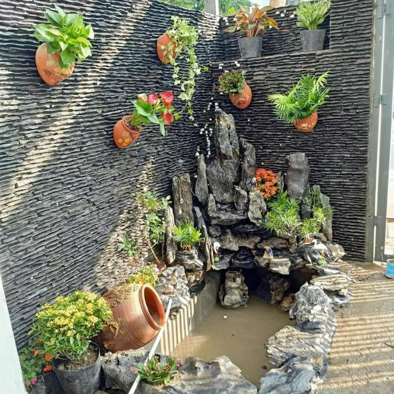 Đá thác nước ốp tiểu cảnh